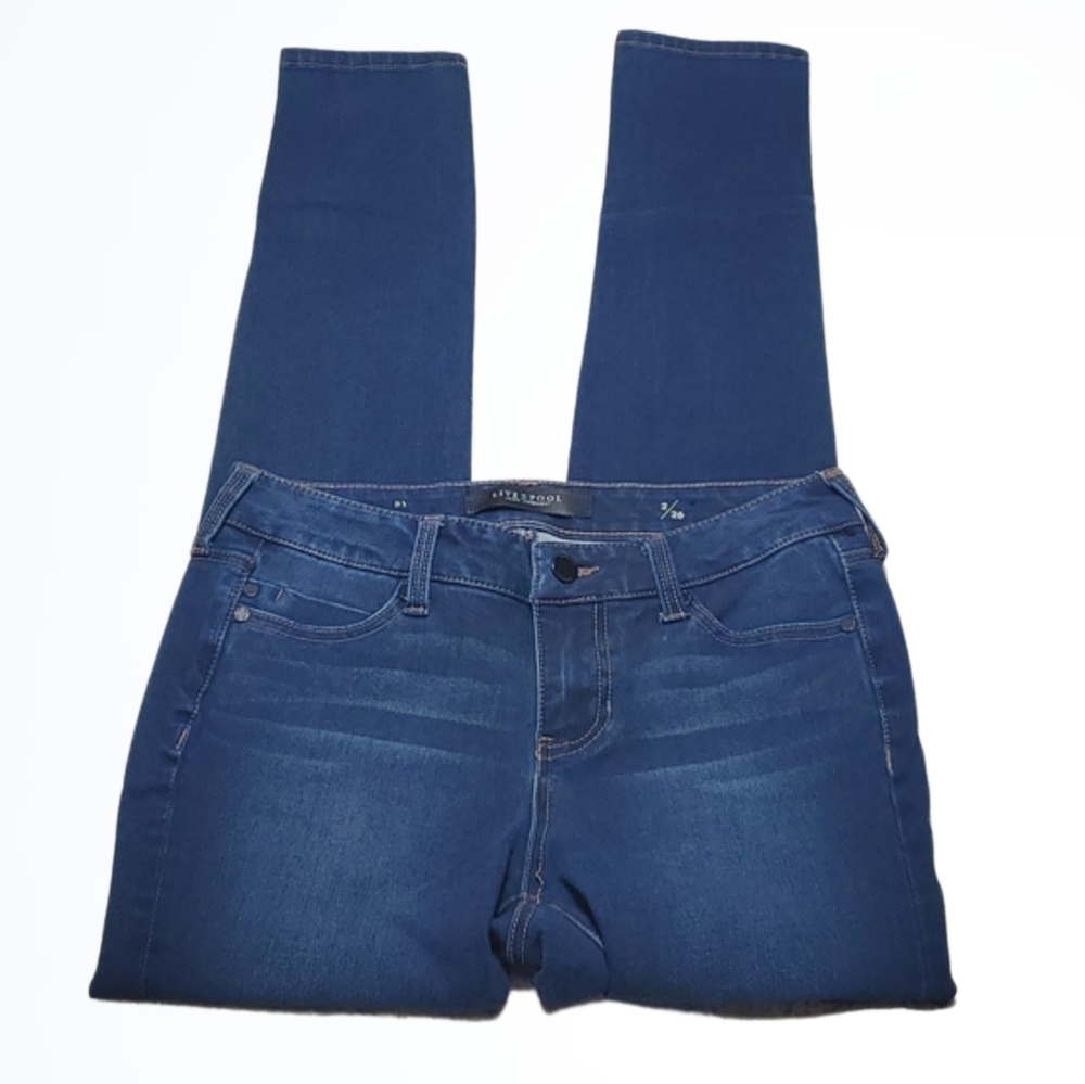 Liverpool Mid Rise Skinny Stretchy Blue Jeans Size 2/26 Waist 27 Inches